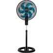 Ventilador de Coluna Cadence VTR830 Refresh Turbo Pro 6 Pás 3 Velocidades Preto e Azul 220V